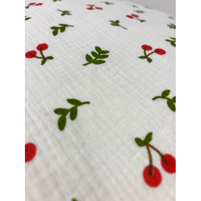 Komplet pościeli muślinowej 160x200 wisienki 100% bawełna