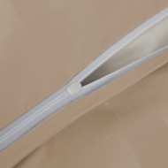 Komplet pościeli 160x200 Beżowa Adamaszek Pasy z Lamówką Elegancka