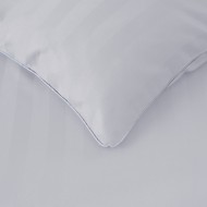 Komplet pościeli 160x200 Srebrna Adamaszek Pasy z Lamówką Elegancka