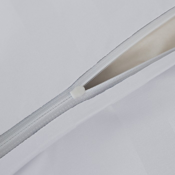Komplet pościeli 160x200 Srebrna Adamaszek Pasy z Lamówką Elegancka