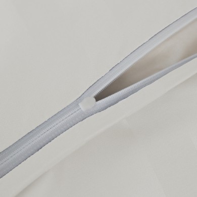 Komplet pościeli 220x200 Biała Adamaszek Pasy z Lamówką Elegancka