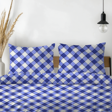 Komplet pościeli 160x200 100% bawełna modna geometryczna kratka