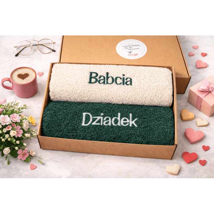 Ręczniki na prezent dla Babci i Dziadka Ręczniki Haftowane grube polskie