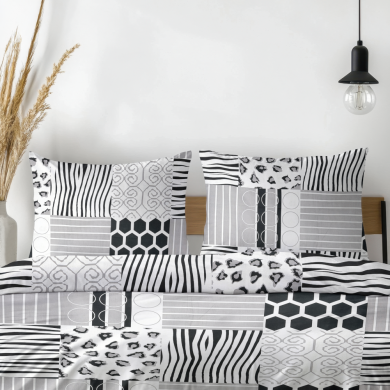 Komplet pościeli 160x200 100% bawełna modna geometryczna kratka