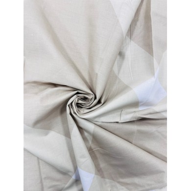 Komplet pościeli 200x220 100% bawełna gruba polska geometryczna beżowa