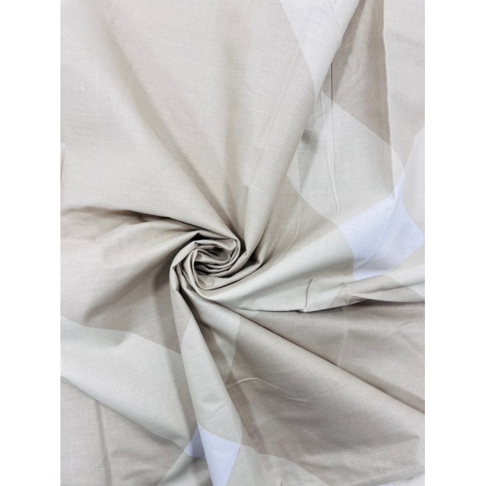 Komplet pościeli 200x220 100% bawełna gruba polska geometryczna beżowa