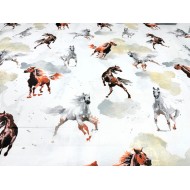 Komplet pościeli 160x200 + 2x 70x80 100% bawełna gruba polska w konie