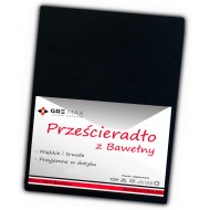 Prześcieradło bawełniane bez gumki 160x200 czarne