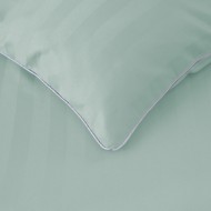 Komplet pościeli 160x200 Miętowa Adamaszek Pasy z Lamówką Elegancka