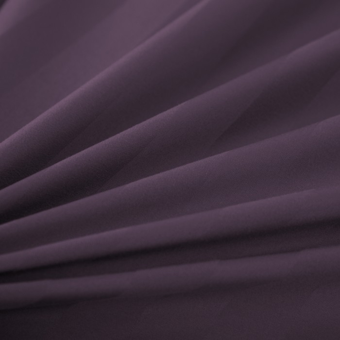 Komplet pościeli 220x200 Fioletowa Adamaszek Pasy z Lamówką Elegancka
