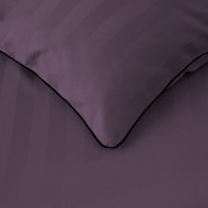 Komplet pościeli 220x200 Fioletowa Adamaszek Pasy z Lamówką Elegancka