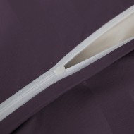Komplet pościeli 220x200 Fioletowa Adamaszek Pasy z Lamówką Elegancka