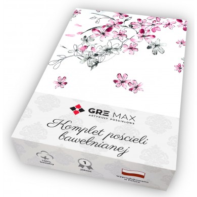 Komplet pościeli 160x200 + 2x 70x80 100% bawełna gruba polska kwiatuszki