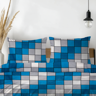 Komplet pościeli 160x200 + 2x 70x80 100% bawełna gruba polska w kratkę