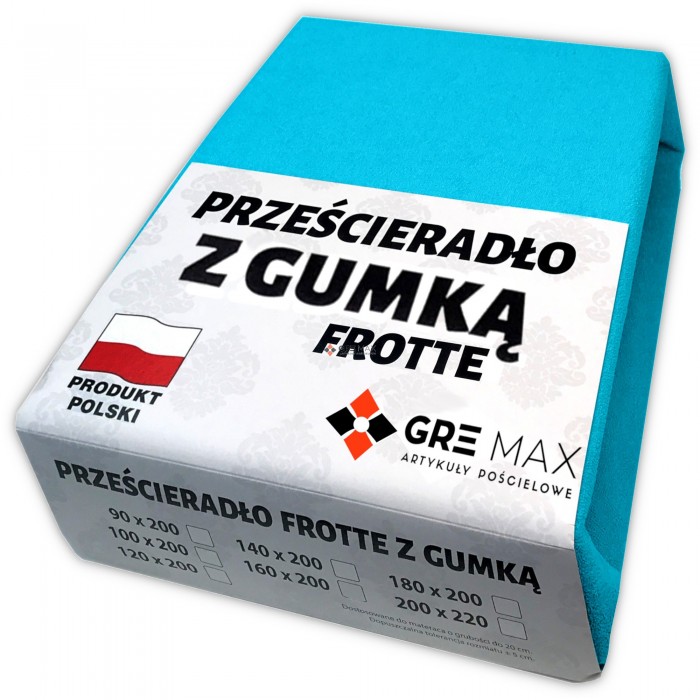 Prześcieradło FROTTE z gumką 220x200 turkus