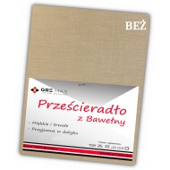 Prześcieradło bawełniane bez gumki 160x200 beżowe