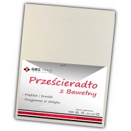 Prześcieradło bawełniane bez gumki 160x200 ecru