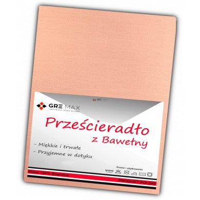 Prześcieradło bawełniane bez gumki 160x200 łosoś
