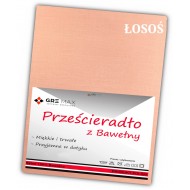 Prześcieradło bawełniane bez gumki 160x200 łosoś