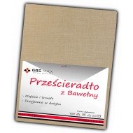 Prześcieradło bawełniane bez gumki 200x220 beżowe