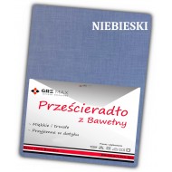 Prześcieradło bawełniane bez gumki 200x220 niebieskie