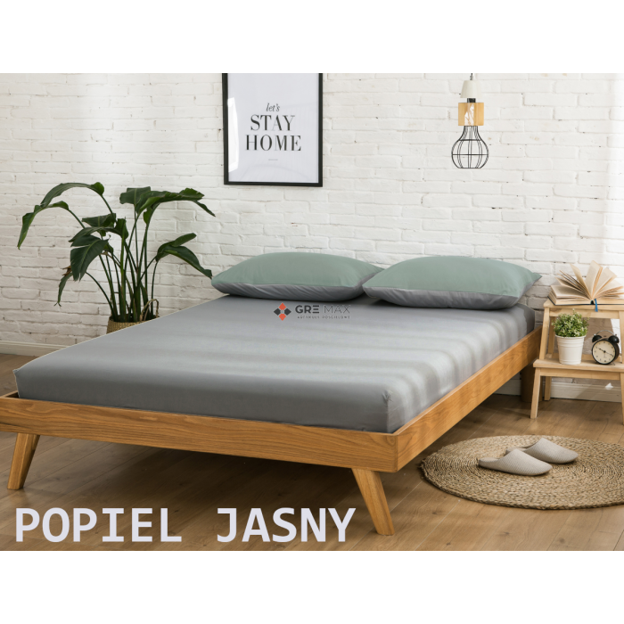 Prześcieradło JERSEY z gumką 90x200 Popiel Jasny