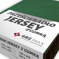 Prześcieradło JERSEY z gumką 120x200 Butelkowa Zieleń