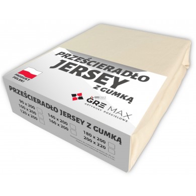 Prześcieradło JERSEY z gumką 120x200 Ecru