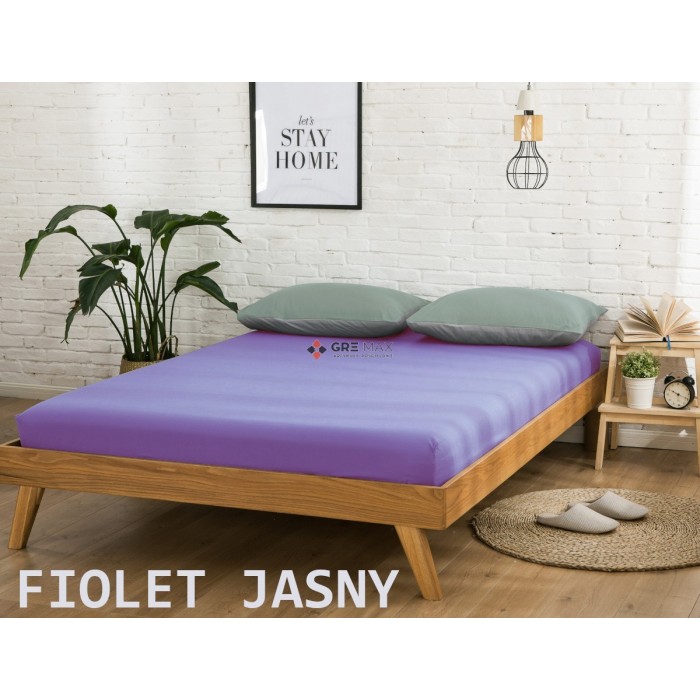 Prześcieradło JERSEY z gumką 120x200 Fiolet Jasny