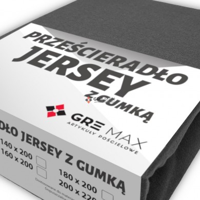 Prześcieradło JERSEY z gumką 120x200 Grafit