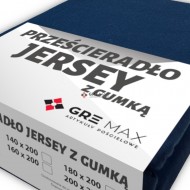 Prześcieradło JERSEY z gumką 120x200 Granat