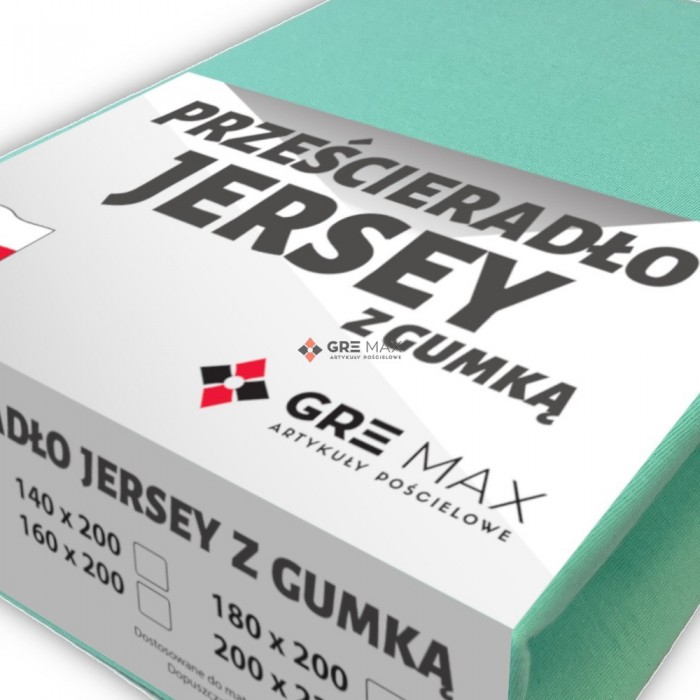 Prześcieradło JERSEY z gumką 120x200 Mięta