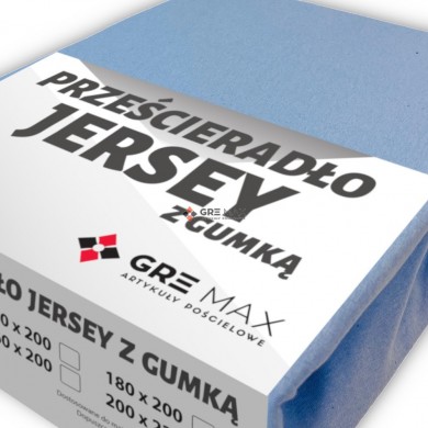 Prześcieradło JERSEY z gumką 120x200 Niebieski