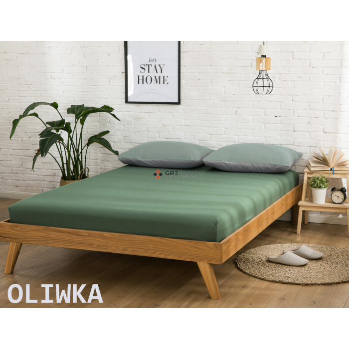 Prześcieradło JERSEY z gumką 120x200 Oliwka