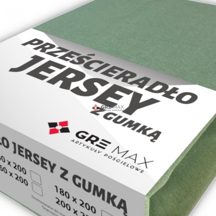 Prześcieradło JERSEY z gumką 120x200 Oliwka