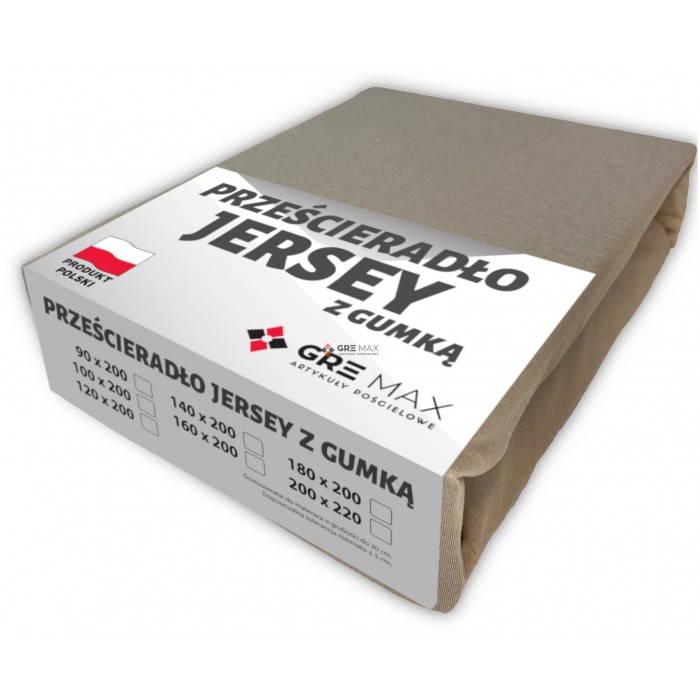 Prześcieradło JERSEY z gumką 140x200 Beż