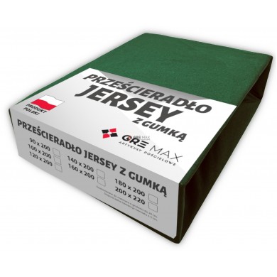 Prześcieradło JERSEY z gumką 140x200 Butelkowa Zieleń