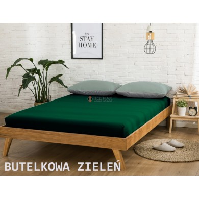 Prześcieradło JERSEY z gumką 140x200 Butelkowa Zieleń