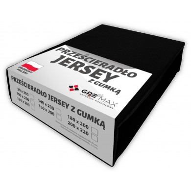 Prześcieradło JERSEY z gumką 140x200 Czarne