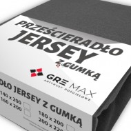 Prześcieradło JERSEY z gumką 140x200 Grafit
