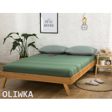 Prześcieradło JERSEY z gumką 140x200 Oliwka