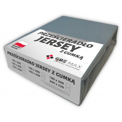 Prześcieradło JERSEY z gumką 140x200 Popiel Ciemny