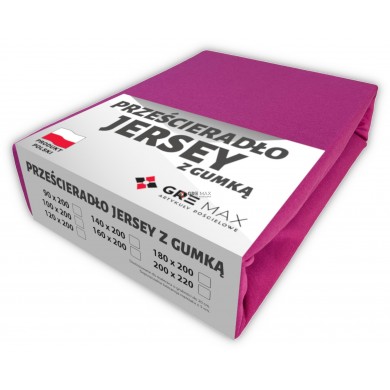 Prześcieradło JERSEY z gumką 160x200 Amarant