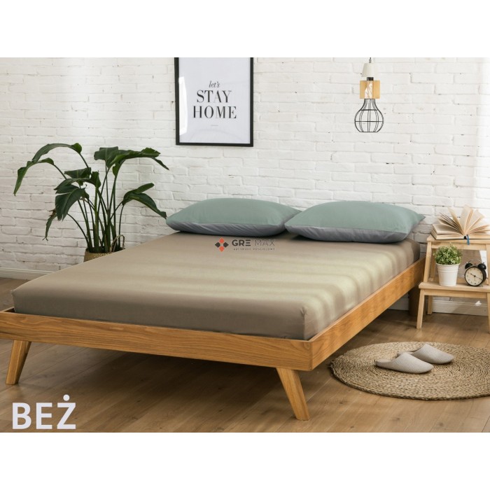 Prześcieradło JERSEY z gumką 160x200 Beż