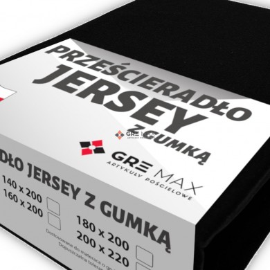 Prześcieradło JERSEY z gumką 160x200 Czarne