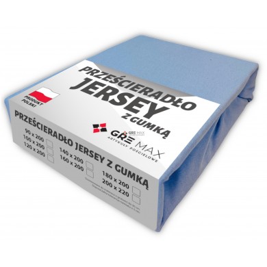 Prześcieradło JERSEY z gumką 160x200 Niebieski