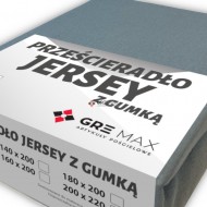 Prześcieradło JERSEY z gumką 160x200 Popiel Ciemny