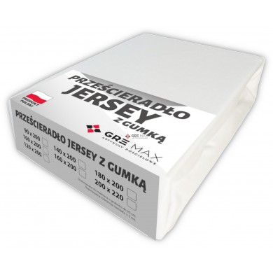 Prześcieradło JERSEY z gumką 180x200 Białe