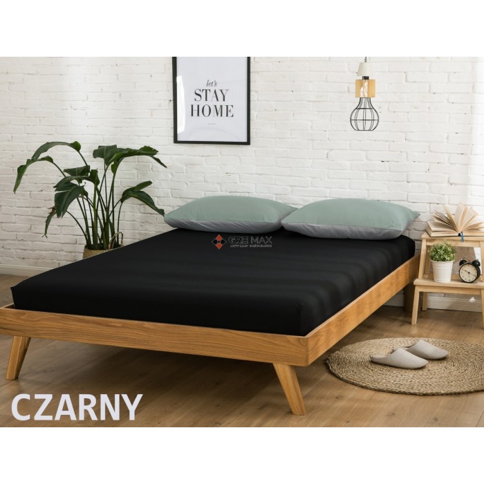 Prześcieradło JERSEY z gumką 180x200 Czarne