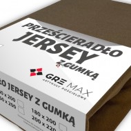 Prześcieradło JERSEY z gumką 220x200 Brąz